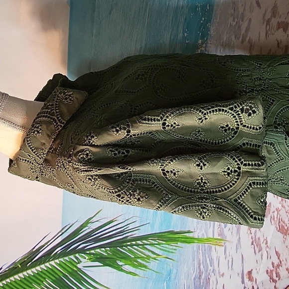 Tuckernuck Green Eyelet Midi Dress - Picture 6 of 9